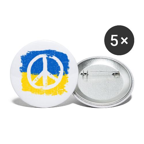 signe de paix ukraine - Lot de 5 petits badges (25 mm)