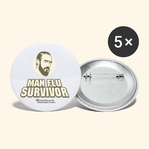 Man Flu Survivor T-Shirt Design - Buttons klein 25 mm (5er Pack)