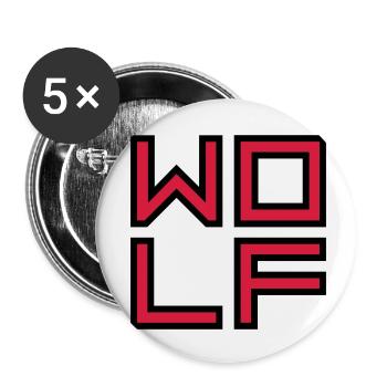 Innerer Wolf Logo - Buttons klein 25 mm (5er Pack) - Weiß - Vorne