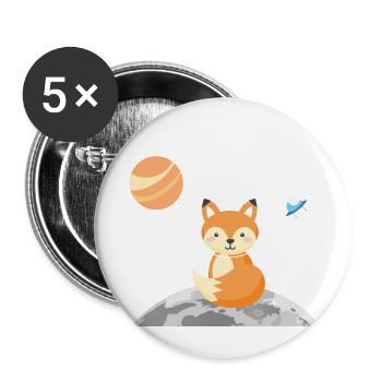 Kosmischer kleiner Fuchs - Buttons klein 25 mm (5er Pack) - Weiß - Vorne