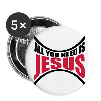 Besoin de Jésus courbé - Lot de 5 petits badges (25 mm) - blanc - Devant
