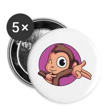 Cheeky monkey - Buttons small 1''/25 mm (5-pack) - white - Front