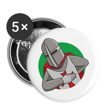 Croisé amical - Lot de 5 petits badges (25 mm) - blanc - Devant