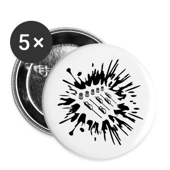 Drops of color splash mixing console - Buttons small 1''/25 mm (5-pack) - white - Front