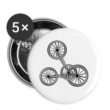 roues de pneu outils symbole lignes cercles funkti - Lot de 5 petits badges (25 mm) - blanc - Devant