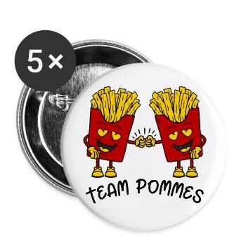 Team fries - Buttons small 1''/25 mm (5-pack) - white - Front