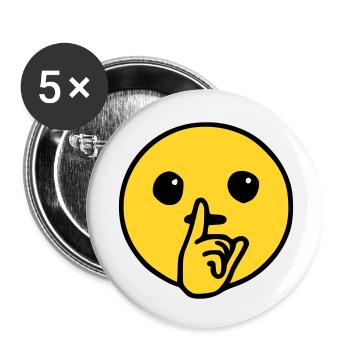 Emoji Silent Sketch Color - Buttons small 1''/25 mm (5-pack) - white - Front