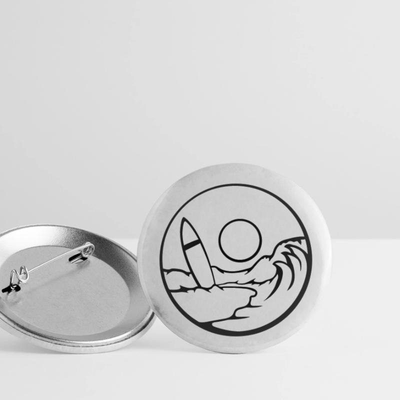 Beach Surfboard Wave Buttons small 1''/25 mm (5-pack)