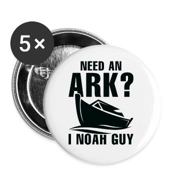 Besoin d’une arche I Noah Guy - Lot de 5 petits badges (25 mm) - blanc - Devant