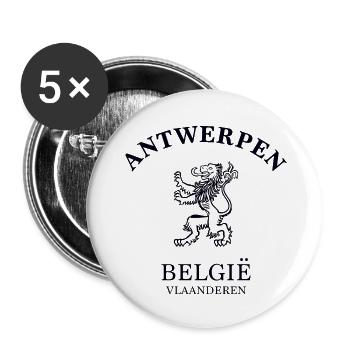ANVERS Belgique Belgique - Lot de 5 petits badges (25 mm) - blanc - Devant