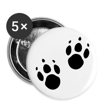 Animal trail Paw print Animal lover - Buttons small 1''/25 mm (5-pack) - white - Front