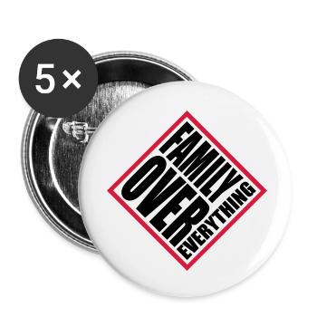 Family Over Everything - Buttons klein 25 mm (5er Pack) - Weiß - Vorne