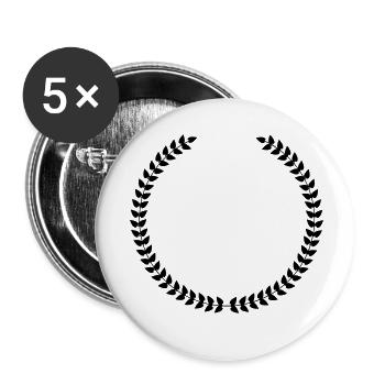 Laurel wreath - Buttons small 1''/25 mm (5-pack) - white - Front