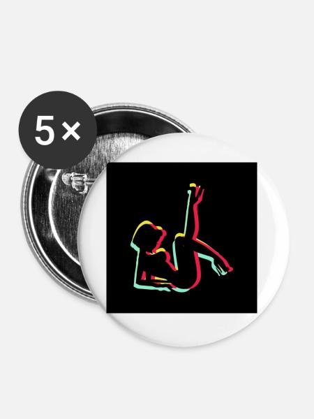 Sexy Mädchen - Buttons klein 25 mm (5er Pack) - Weiß