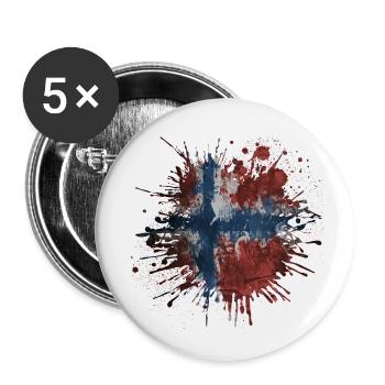 Norge Norvège Norden Scandinavie Viking Graffitti - Lot de 5 petits badges (25 mm) - blanc - Devant