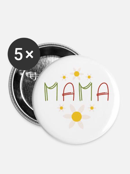 Mamma - Buttons klein 25 mm (5er Pack) - Weiß