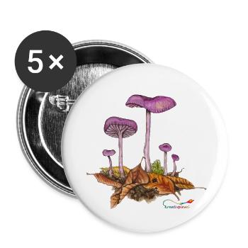 Violetter Lacktrichterling (Laccaria amethystea) - Buttons klein 25 mm (5er Pack) - Weiß - Vorne