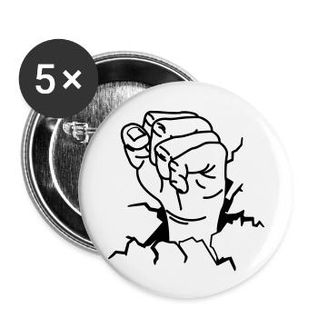 POING - Lot de 5 petits badges (25 mm) - blanc - Devant