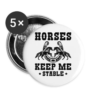 Les chevaux me gardent stable - Lot de 5 petits badges (25 mm) - blanc - Devant