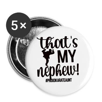 Beste Karate-Tante Geschenk Stolze Karate Tante - Buttons klein 25 mm (5er Pack) - Weiß - Vorne
