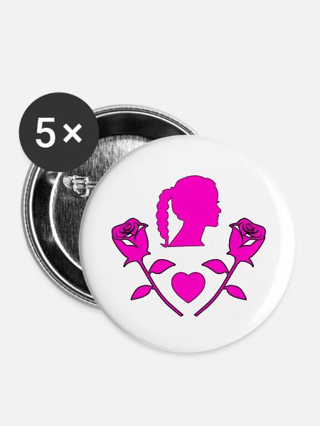 Sommer - Buttons klein 25 mm (5er Pack) - Weiß
