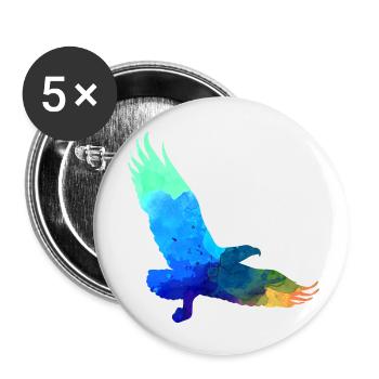 eagle,watercolor,blue,colorful,painting,bird,turquoise - Buttons small 1''/25 mm (5-pack) - white - Front
