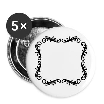Dekorativer Rahmen Fotorahmen - Buttons klein 25 mm (5er Pack) - Weiß - Vorne