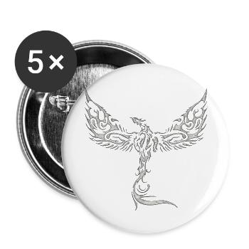 Aigles-Aigles-Aigles-Aigles-Oiseau-Oiseau - Lot de 5 petits badges (25 mm) - blanc - Devant