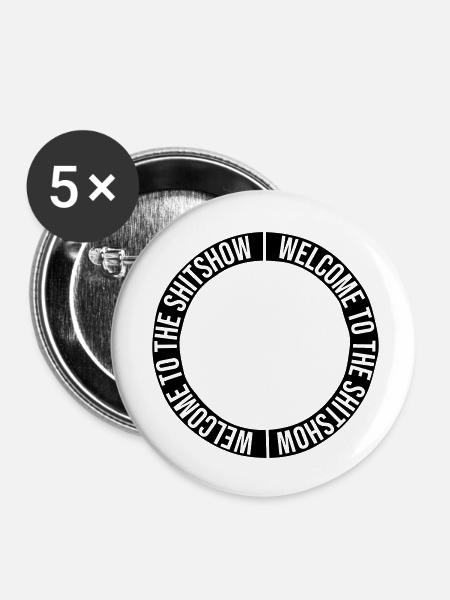 Ring Kreis Shitshow - Buttons klein 25 mm (5er Pack) - Weiß