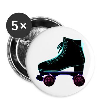 Rollschuhe, roller skates derby skate park, wrotki - Lot de 5 petits badges (25 mm) - blanc - Devant