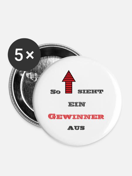 Gewinner - Buttons klein 25 mm (5er Pack) - Weiß