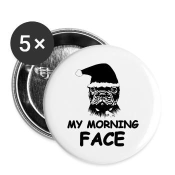 Dog - Buttons small 1''/25 mm (5-pack) - white - Front
