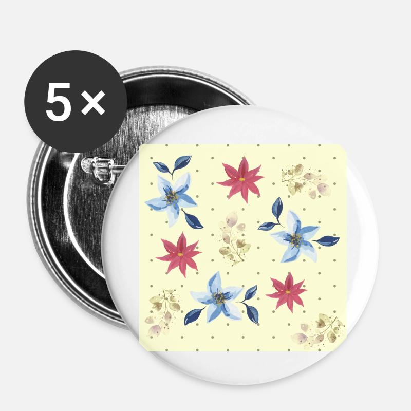 Flowers - Buttons small 1''/25 mm (5-pack) - white