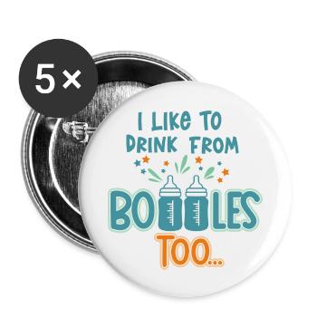 Father & Son | Parents gifts | Gifts Children - Buttons small 1''/25 mm (5-pack) - white - Front