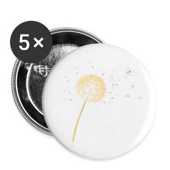 Zeit verfliegt - Buttons klein 25 mm (5er Pack) - Weiß - Vorne