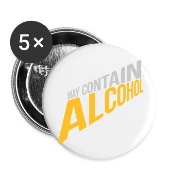 May contain alcohol Text - Buttons small 1''/25 mm (5-pack) - white - Front