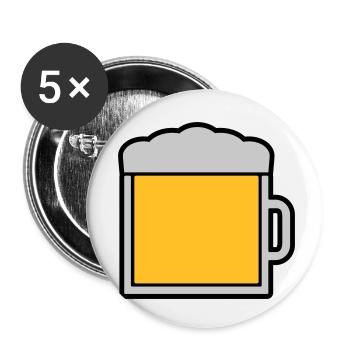 Icon Logo Large Beer Glass - Buttons small 1''/25 mm (5-pack) - white - Front