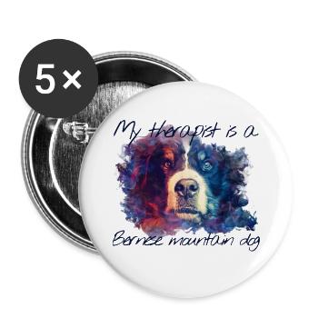 Bernese Mountain Dog - Buttons small 1''/25 mm (5-pack) - white - Front