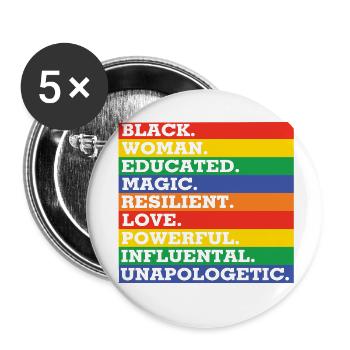 Combinaison de couleurs arc-en-ciel motivante - Lot de 5 petits badges (25 mm) - blanc - Devant