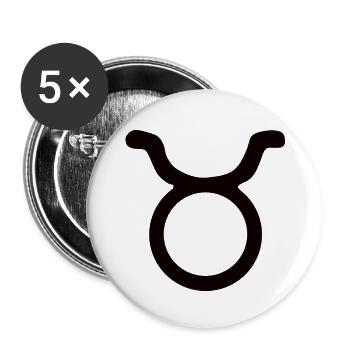 Symbole astrologique Taureau - Lot de 5 petits badges (25 mm) - blanc - Devant