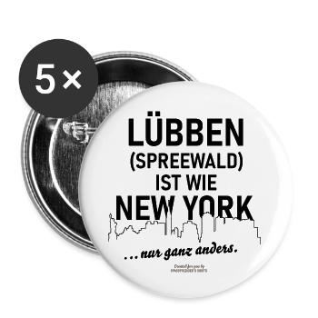 Lübben im Spreewald ist wie New York - Buttons klein 25 mm (5er Pack) - Weiß - Vorne