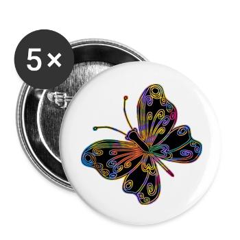 Butterfly - Buttons small 1''/25 mm (5-pack) - white - Front