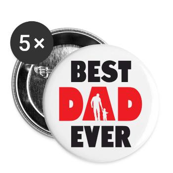 Best Dad Ever - Buttons small 1''/25 mm (5-pack) - white - Front