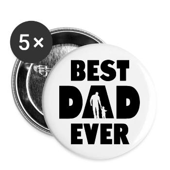 Best Dad Ever - Buttons small 1''/25 mm (5-pack) - white - Front
