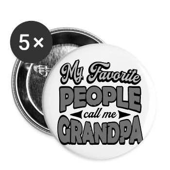 People Call Me Grandpa - Buttons small 1''/25 mm (5-pack) - white - Front