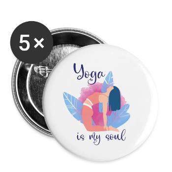 Yoga - Buttons klein 25 mm (5er Pack) - Weiß - Vorne
