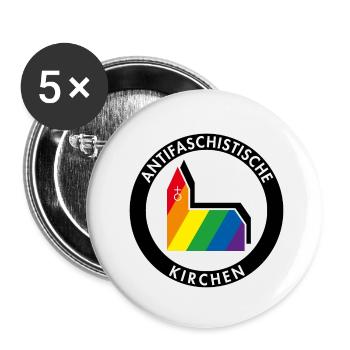 Antifaschistische Kirchen - Buttons klein 25 mm (5er Pack) - Weiß - Vorne