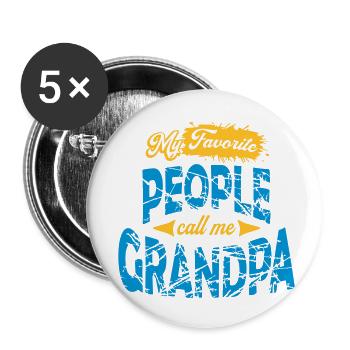 People Call Me Grandpa - Buttons small 1''/25 mm (5-pack) - white - Front