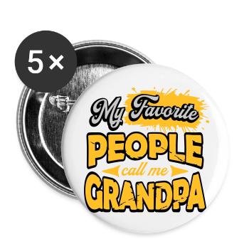 People Call Me Grandpa - Buttons small 1''/25 mm (5-pack) - white - Front