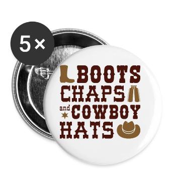 Boots Chaps And Cowboy Hats - Buttons small 1''/25 mm (5-pack) - white - Front